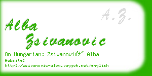 alba zsivanovic business card